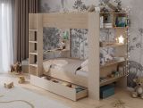 Parisot Etagenbett Oasis in Jackson Eiche und Kaschmir Kinder und Jugendzimmer Hochbett Liegefl�che 2x 90 x 200 cm