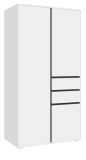 Kleiderschrank Forssa in wei� und grau Dreht�renschrank 100 x 194 cm