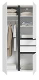 Kleiderschrank Forssa in wei� und grau Dreht�renschrank 100 x 194 cm