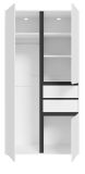 Kleiderschrank Forssa in wei� und grau Dreht�renschrank 100 x 194 cm