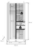 Kleiderschrank Forssa in wei� und grau Dreht�renschrank 100 x 194 cm