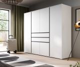 Kleiderschrank Forssa in wei� und grau Dreht�renschrank 197 x 194 cm