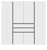Kleiderschrank Forssa in wei� und grau Dreht�renschrank 197 x 194 cm