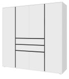 Kleiderschrank Forssa in wei� und grau Dreht�renschrank 197 x 194 cm