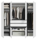 Kleiderschrank Forssa in wei� und grau Dreht�renschrank 197 x 194 cm