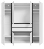 Kleiderschrank Forssa in wei� und grau Dreht�renschrank 197 x 194 cm
