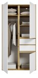 Kleiderschrank Forssa in wei� und Artisan Eiche Dreht�renschrank 100 x 194 cm