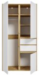 Kleiderschrank Forssa in wei� und Artisan Eiche Dreht�renschrank 100 x 194 cm