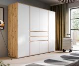 Kleiderschrank Forssa in wei� und Artisan Eiche Dreht�renschrank 197 x 194 cm