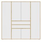 Kleiderschrank Forssa in wei� und Artisan Eiche Dreht�renschrank 197 x 194 cm