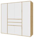 Kleiderschrank Forssa in wei� und Artisan Eiche Dreht�renschrank 197 x 194 cm