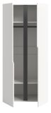 Kleiderschrank Orla in wei� und grau Dreht�renschrank 2-t�rig 81 x 176 cm