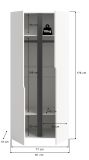 Kleiderschrank Orla in wei� und grau Dreht�renschrank 2-t�rig 81 x 176 cm