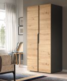 Kleiderschrank Orla in Artisan Eiche und grau Dreht�renschrank 2-t�rig 81 x 176 cm