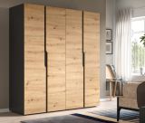 Kleiderschrank Orla in Artisan Eiche und grau Dreht�renschrank 2-t�rig 81 x 176 cm