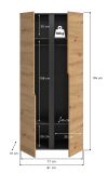 Kleiderschrank Orla in Artisan Eiche und grau Dreht�renschrank 2-t�rig 81 x 176 cm