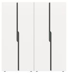 Kleiderschrank Orla in wei� und grau Dreht�renschrank 4-t�rig 162 x 176 cm