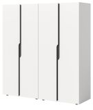 Kleiderschrank Orla in wei� und grau Dreht�renschrank 4-t�rig 162 x 176 cm