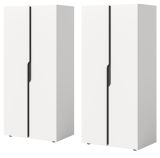 Kleiderschrank Orla in wei� und grau Dreht�renschrank 4-t�rig 162 x 176 cm