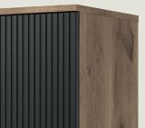 Sideboard Graz in schwarz und Nox Eiche Kommode 154 x 90 cm