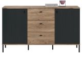 Sideboard Graz in schwarz und Nox Eiche Kommode 154 x 90 cm