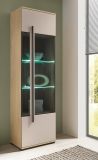 Vitrine Design-D in Kaschmir und Cremona Eiche Vitrinenschrank 60 x 200 cm