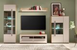 TV-Lowboard Design-D in Kaschmir und Cremona Eiche TV Unterteil 140 cm, mit Soft-Close