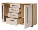 Sideboard Design-D in Kaschmir und Cremona Eiche Kommode 150 cm, mit Soft-Close