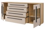 Sideboard Design-D in Kaschmir und Cremona Eiche Kommode 200 cm, mit Soft-Close