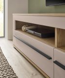 Wohnwand Design-D in Kaschmir und Cremona Eiche Wohnkombination Set 4-teilig 240 cm, mit Soft-Close