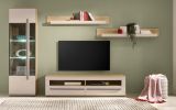 Wohnwand Design-D in Kaschmir und Cremona Eiche Wohnkombination Set 4-teilig 240 cm, mit Soft-Close