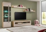 Wohnwand Design-D in Kaschmir und Cremona Eiche Wohnkombination Set 4-teilig 240 cm, mit Soft-Close