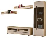 Wohnwand Design-D in Kaschmir und Cremona Eiche Wohnkombination Set 4-teilig 240 cm, mit Soft-Close