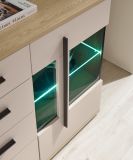 Wohnwand Design-D in Kaschmir und Cremona Eiche Wohnkombination Set 4-teilig 340 cm, mit Soft-Close
