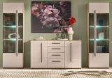 Wohnwand Design-D in Kaschmir und Cremona Eiche Wohnkombination Set 3-teilig 290 cm, mit Soft-Close