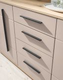 Wohnwand Design-D in Kaschmir und Cremona Eiche Wohnkombination Set 3-teilig 290 cm, mit Soft-Close