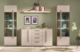 Wohnwand Design-D in Kaschmir und Cremona Eiche Wohnkombination Set 4-teilig 290 cm, mit Soft-Close