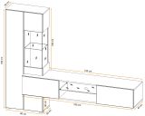 Wohnwand Okay in anthrazit und Wotan Eiche, 2-teilig, 210 cm, grifflos mit Push-To-Open, inkl. LED