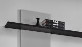 Wohnwand Special in schwarz und perlgau, Schrankwand h�ngend mit Elektrokamin und LED, 250 x 170 cm
