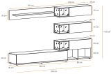Wohnwand Lester-1 in Anthrazit und Wotan Eiche Schrankwand mit LED, Push-to-Open, 240 x 150 cm