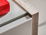 Sideboard Lester-1 in perlgrau und Wellington Eiche Kommode mit LED, Push-to-Open, 120 x 77 cm