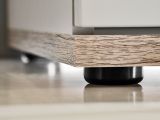 Sideboard Lester-1 in perlgrau und Wellington Eiche Kommode mit LED, Push-to-Open, 120 x 77 cm