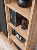 Wohnwand Lester in anthrazit und Wotan Eiche Schrankwand mit LED und Push-to-Open, 240 x 145 cm