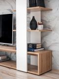 Wohnwand Upgrade in wei� und Wotan Eiche Schrankwand 2-teilig 190 x 152 cm
