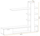 Wohnwand Upgrade in wei� und Wotan Eiche Schrankwand 2-teilig 190 x 152 cm