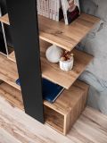 Wohnwand Upgrade in schwarz und Wotan Eiche Schrankwand 2-teilig 190 x 152 cm