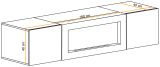 H�ngekommode Shine in wei� Hochglanz H�ngeschrank mit Ethanol Kamin, 160 x 40 cm