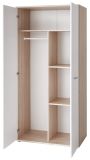 Kleiderschrank Superior in wei� und Sonoma Eiche Kinder-/Jugendzimmer Dreht�renschrank 2-t�rig 90 x 190 cm