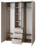 Kleiderschrank Superior in wei� und Sonoma Eiche Kinder-/Jugendzimmer Dreht�renschrank 3-t�rig 135 x 190 cm