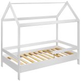Kinderbett Cave in wei�, Bett aus Kiefernholz mit Rausfallschutz, Liegefl�che 80 x 160 cm